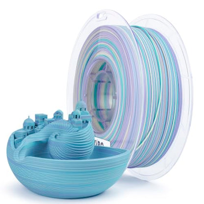 ZIRO Dynamic Color Change PLA, for 3D Printing, 1KG Spool, Mermaid Stripes - color: Mermaid Stripes (Matte)