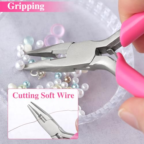 3 Inches Mini Long Nose Pliers for Jewelry Making with Wire Cutter Long Needle Nose Pliers Smooth Jaws Small Chain Nose Pliers Jewelry Making Supplies for Bending Small Object Gripping - style: Long Nose Pliers with Cutter