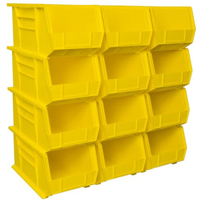 Akro-Mils 30240 AkroBins Plastic Storage Bins, 15"x8"x7", Yellow, 12-Pack - color: Yellow