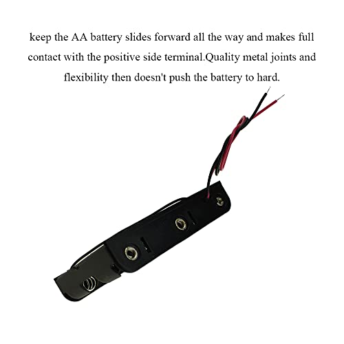 HAHIYO 7.5V 5AA Battery Holder Bundle Series with Wire Sturdy Clapm Flexible Springs Contact Build-in Harnesses Batteries Black Case Easy Install 3 Pieces for Wall Clocks Ham Radio Kids Toys - style: Without cover-5AA-3P