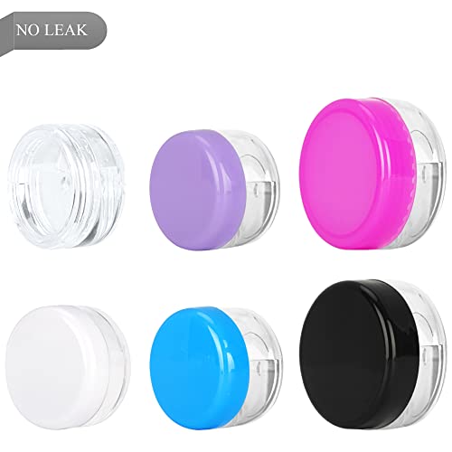 25PCS 5 Gram Sample Containers, 5ml Empty Jars with Lids, Small Cosmetic Containers, Mini Sample Jars with 2PCS Mini Spatulas for Make Up, Oils, Lotion, Powder, Paint, Jewelry, Lip Balms(Clear Lid) - color: Clear, size: 25 Count