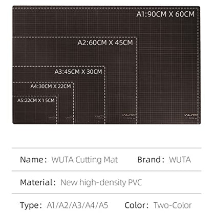 WUTA Self Healing Sewing Mat, New Fabric Cutting Mat, Leather Cutting Board Sewing Table Mats A5 Professional Double-Sided Cutting Mat (9 x 6 inch)