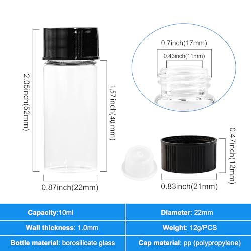 10ml Clear Glass Vials with Screw Caps 20PCS - style: 10ml-20pcs