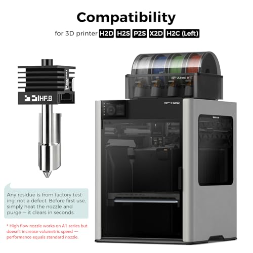 BambooLab H2D,X2D,P2S High Flow Hotend,Hardened Steel 0.8mm Nozzle - size: H2 hotend 0.8mm high flow