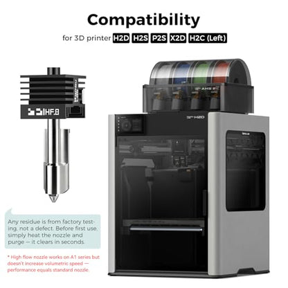 BambooLab H2D,X2D,P2S High Flow Hotend,Hardened Steel 0.8mm Nozzle - size: H2 hotend 0.8mm high flow