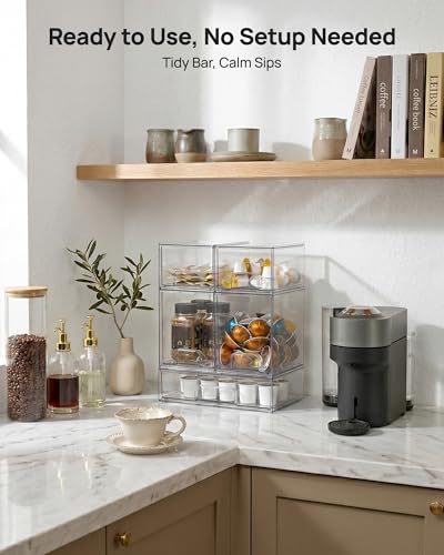 Vtopmart Clear Stackable Storage Drawers Set of 9, Plastic Organizer Bins - style: 6 Small+2 High+1 Wide