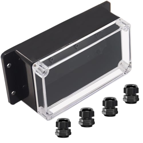 Junction Box IP65 Waterproof ABS Plastic Electrical Project Case Power Junction Boxes, Clear Cover Project Box with Fixed Ear 6.22x3.54x2.36 inch (158 x 90 x60 mm) - color: Clear, size: 6.22"x3.54"x2.36"