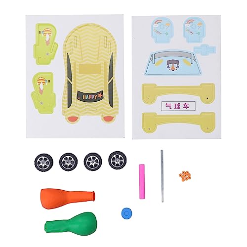 Aerodynamic Balloon Car Assemble Wooden Toy (Balloon car)
