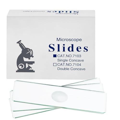 Concave Microscope Slides, 100 Pack Single Depression Glass Slides
