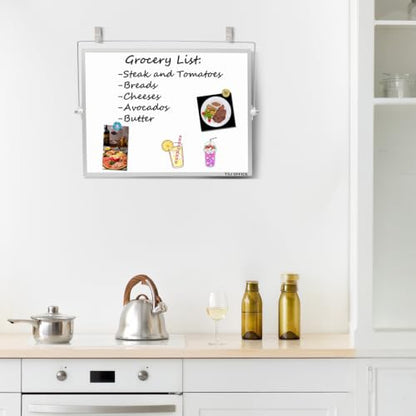 TSJ OFFICE Small White Board - 12 X 16 Inches Silver Framed Dry Erase Board - color: Silver, size: 16"W x 12"H