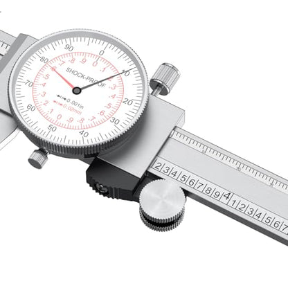 HDLNKAK Dial Caliper 0-6"/150mm Dual Reading Scale Inch/Metric - color: Red
