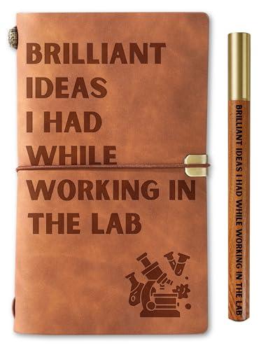 InnoBeta Science & Chemisctry & Physics & Lab Tech Gifts, 7.8"x5" Embossed Refillable Notebook with Pen
