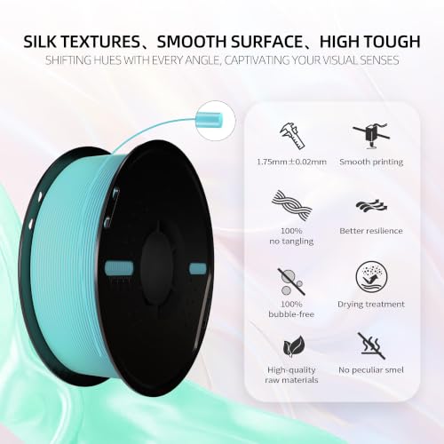 1.75mm Cyan PLA+ Filament Accuracy +/- 0.02mm, 1kg Spool (2.2lbs) - color: Cyan