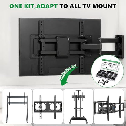 136Pcs Universal TV Mounting Hardware Screws Kit Set M4-M8 - color: 136PCS Black