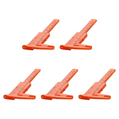 Utoolmart 5Pcs Vernier Caliper 80mm / 3.1-inch Plastic Measuring Tool for Precision Measurements Outside Inside Depth (Orange - size: 80mm Orange