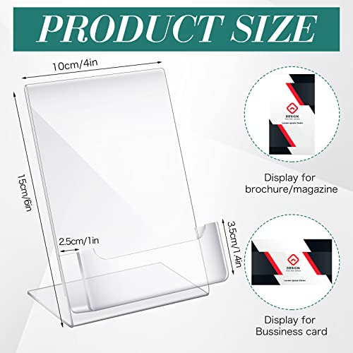6 Pcs Acrylic Sign Holder Business Card Holder, 4 x 6 Inch, Side Insert - color: Side Insert, size: 4 x 6 Inch
