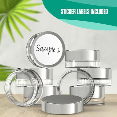 Sample Containers, Jar Lip Balm Container, Mini Jar with Lid 50 PK, Silver - color: Silver, size: 50 Pack