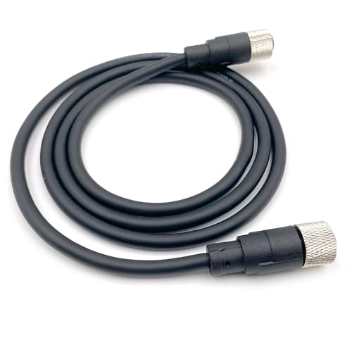 16.4ft M12 8 Pins Female to Female Connector Cable, A Code Straight Profibus Double Female Cable Electrical PVC Sensors Cable Industrial Molded Cable for Fieldbus Module AWG24 60V 4A (5 Meter) - size: 16.4ft