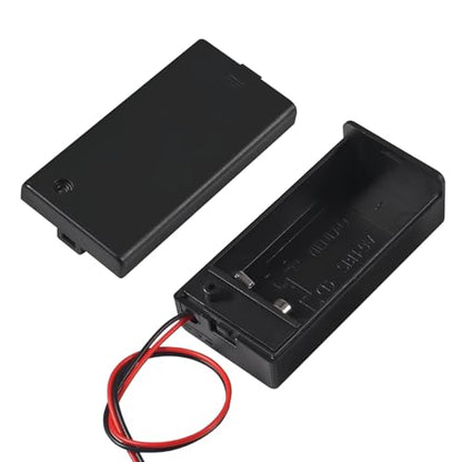 6pcs 9V Battery Holder 9 Volt Cover Case with ON/Off Switch and T Type Battery Clips