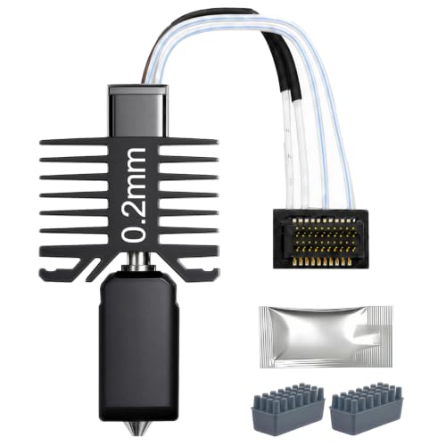 0.2mm All-Metal Hotend Kit for Bambu Lab P1S/P1P, Upgraded One-Piece Design with Hardened Steel Nozzle, High-Temp Thermistor, Enhanced Heat Block, and 2 Silicone Cleaning Brushes - size: 0.2MM, style: 1PCS