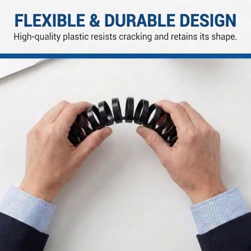 Performore 50 Pack of Plastic Comb Binding Spines, Black 19 Ring Binding Combs, Durable Binding Supplies for Reports, Presentations, Manuals, Proposals, School & Office Documents (2 Inch) - size: 2 Inch