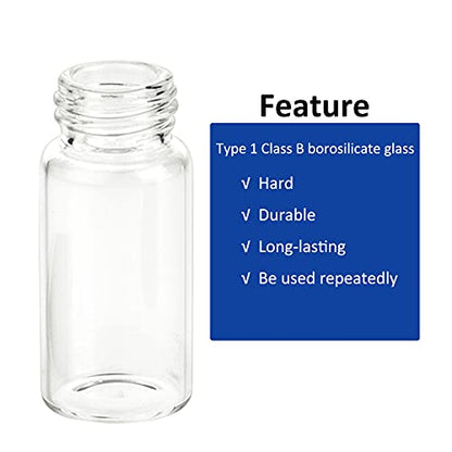 ALWSCI 100PCS 5ML Clear Tiny Glass Vials with Screw Caps - color: Clear Glass Sample Vial, size: 5ML 18*40MM