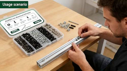 240pcs M5 T-Nuts Screws Kit for 2020 2040 8020 Series Aluminum Extrusion,40Pcs M5x8,40Pcs M5x12 Hexagon Socket Screws,40Pcs M5 T Sliding Nut,40Pcs M5 T Nut,80Pcs Washers - style: 240pcs 20 Series Screws Kit Black
