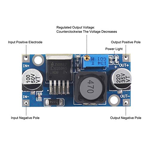 4Pack LM2596 DC-DC Buck Converter, Adjustable Step Down Voltage Regulator 3-40V to 1.5-35V High Efficiency Power Supply Volt Reducer Transformer Module - color: 4PCS