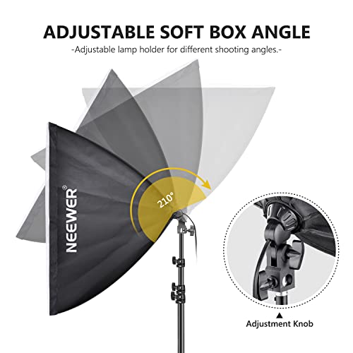 NEEWER 700W Equivalent Softbox Lighting Kit 2 Pack, Photo Studio Equipment