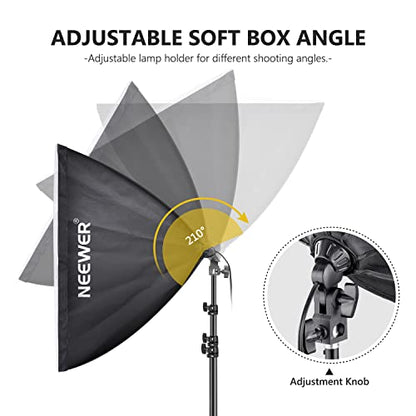 NEEWER 700W Equivalent Softbox Lighting Kit 2 Pack, Photo Studio Equipment