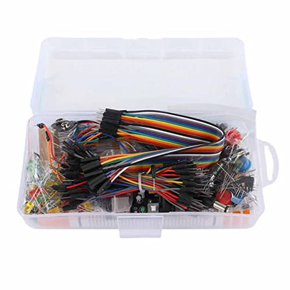 Electronics Component Kit Assortment, Starter Fun Kit with 830 Tie Points Breadboard, Resistor, Capacitor, Diode, e for R3 Development Board, Complete Access for