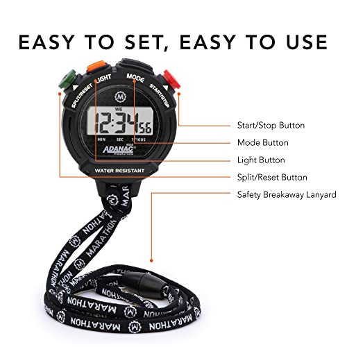 MARATHON Adanac 8000 Professional Digital Stopwatch with Touch Feedback