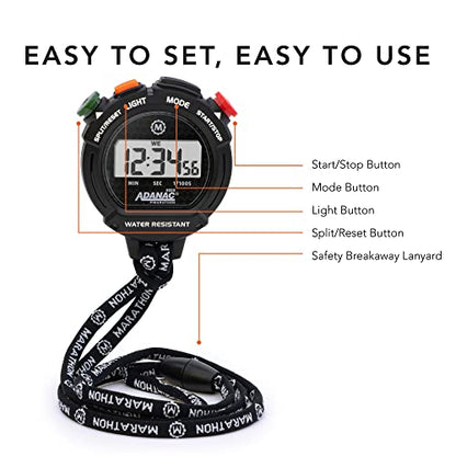 MARATHON Adanac 8000 Professional Digital Stopwatch with Touch Feedback