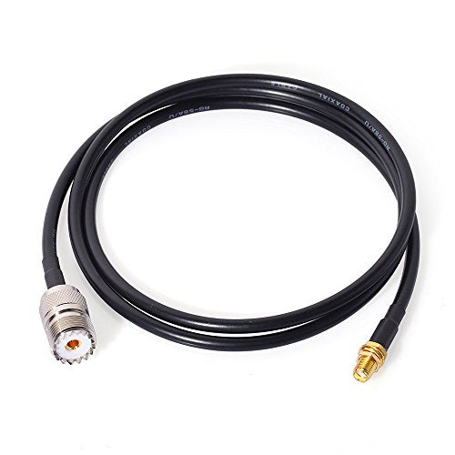 BINGFU Ham Radio Antenna Adapter SMA Female to UHF SO239 Female RG58 Coaxial Jumper Cable 1m 3 feet (2-Pack) for Handheld Ham Two Way Radio Walkie Talkie Baofeng BF-F8HP UV-5R UV-82 BF-888S - color: 2-Pack 3.3 feet / 1m Cable