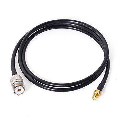 BINGFU Ham Radio Antenna Adapter SMA Female to UHF SO239 Female RG58 Coaxial Jumper Cable 1m 3 feet (2-Pack) for Handheld Ham Two Way Radio Walkie Talkie Baofeng BF-F8HP UV-5R UV-82 BF-888S - color: 2-Pack 3.3 feet / 1m Cable