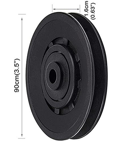 Pulley Wheel for Gym Equipment，90mm/3.5" Nylon Bearing Pulley， Wheel Replace for Gym Equipment Part Cable - color: 6PCS