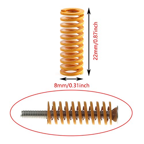 DGZZI 4PCS 50mm Upgraded Hand Twist Leveling Nuts + 4PCS Hot Bed Spring + 4PCS M4X40mm Screws for Creality 3D Printer CR-10 CR-10S CR-X CR-20 Ender-3 Ender Ane Geeetech Anycubic