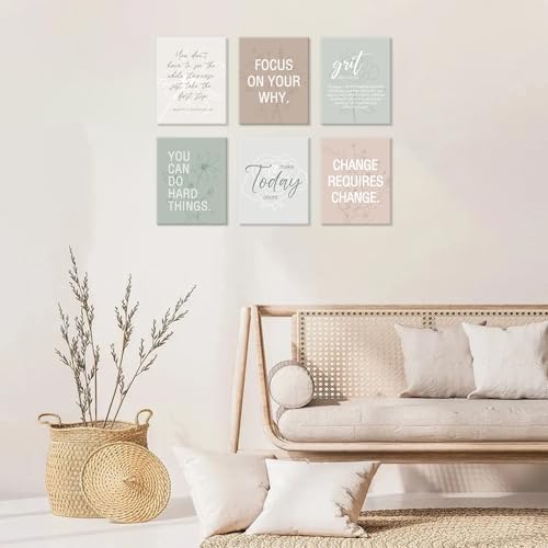 CHDITB Motivational Quotes Frame Canvas Wall Art, Inspirational Wall Decor, Set Of 6 Positive Affirmation Posters For Women, Uplifting Artwork Encourage Art Prints For Home Office Living Room-8”x10” - color: Motivational, size: 8x10 inches