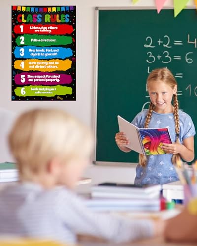 D24TIME Classroom Rules Poster-16.5" x 11.2" Educational Posters - color: Bright
