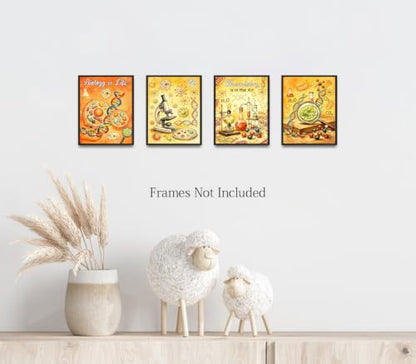 ZOIYINO Science Classroom Posters Set of 4,Educational Wall Art - color: Science Classroom Posters Set of 4