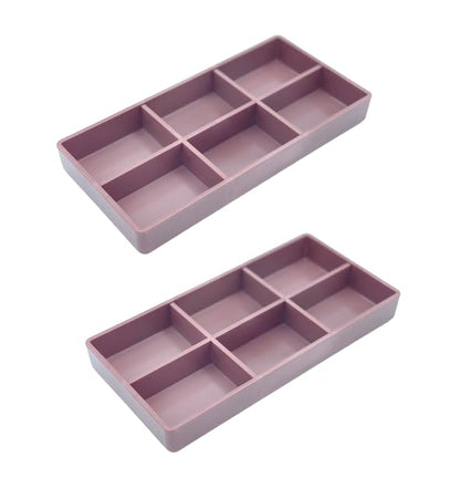 AmeiCan Goods 2/Pcs Dental Autoclavable Cabiet Tay #20 Plastic 6 Compartment Organizer Tray to Organize disc, Wheels, Stones and ect. 8"L x 4"W x 1"H (Mauve) - color: Mauve