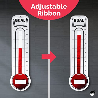 Fundraising Thermometer Chart Goal Tracker | 46"x12" Dry Erase Goal Tracker