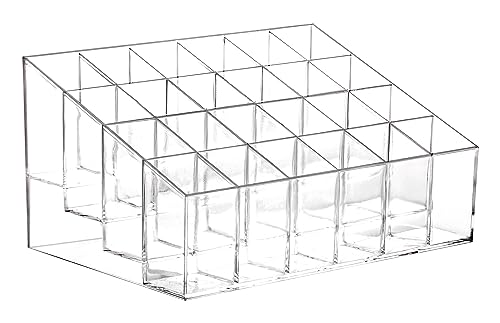 Tecbeauty Lipstick Holder, 24 Slots Clear Lipstick Organizer Acrylic Lipgloss Storage Display, Small - color: Lipstick Organizer - 24 slots