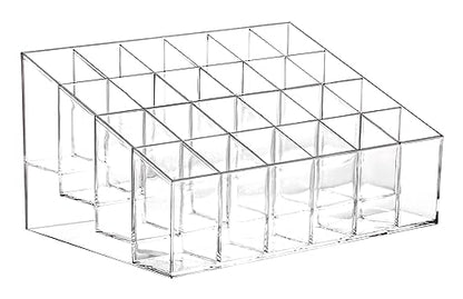 Tecbeauty Lipstick Holder, 24 Slots Clear Lipstick Organizer Acrylic Lipgloss Storage Display, Small - color: Lipstick Organizer - 24 slots