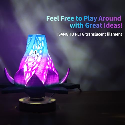 3D Printer PETG Filament Translucent 1.75mm High Light Transmittance 3D Printing Filament,Print Speed 30-600mm/s PETG Filament, Clear Teal Lily 3D Printer Filament 1KG - color: Petg Translucent Teal Lily