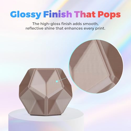 Flashforge 3D Printer Filament Silk PLA 1.75mm 1kg Spool-Dimensional Accuracy +/- 0.02mm (Coffee) - color: Coffee
