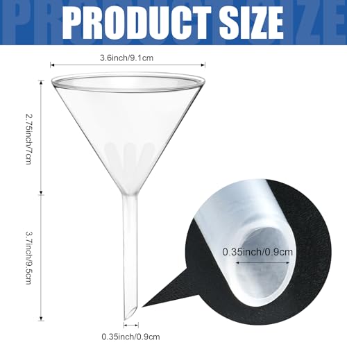 3.6" (90mm) Plastic Funnels Set, 30 Pcs Clear Scientific Filter Funnels for Powder, Multipurpose Lab Funnel with 95mm Short Stem for for Laboratory, Classroom or Home Use