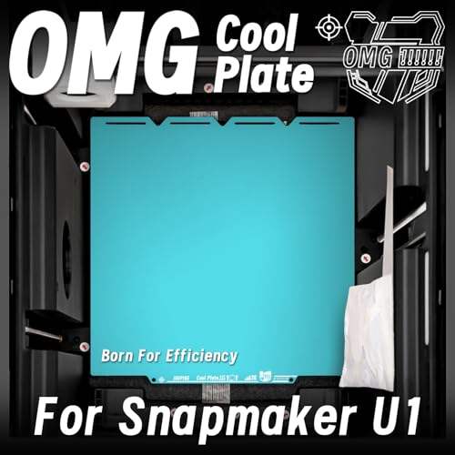New Upgraded OMG Cool Plate for Snapmaker U1 3D Printer, 276x293mm Thicker Magnetic U1 Build Plate with Supertack Smooth Surface, Easy Release 3D Printer Hotbed for PLA PETG Printing - size: 276x293mm for U1