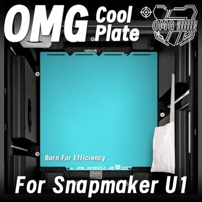 New Upgraded OMG Cool Plate for Snapmaker U1 3D Printer, 276x293mm Thicker Magnetic U1 Build Plate with Supertack Smooth Surface, Easy Release 3D Printer Hotbed for PLA PETG Printing - size: 276x293mm for U1