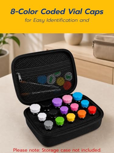 5ml 10ml 30ml Glass Vial Caps, 20mm Peptide Vial Caps (16Pcs / 8Colors) - color: 16Pcs / 8Colors